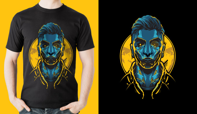 do custom illustration graphic and typography tshirt design