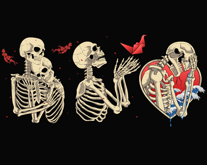 draw you a skeleton and skull design