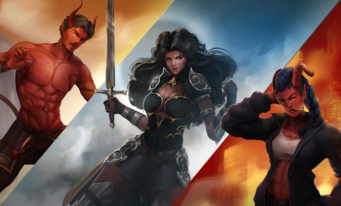 draw dnd character art and oc character