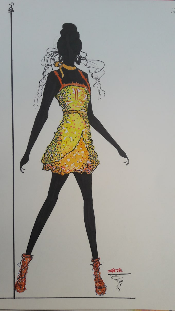 Draw attractive fashion illustration figure by Russell575 Fiverr