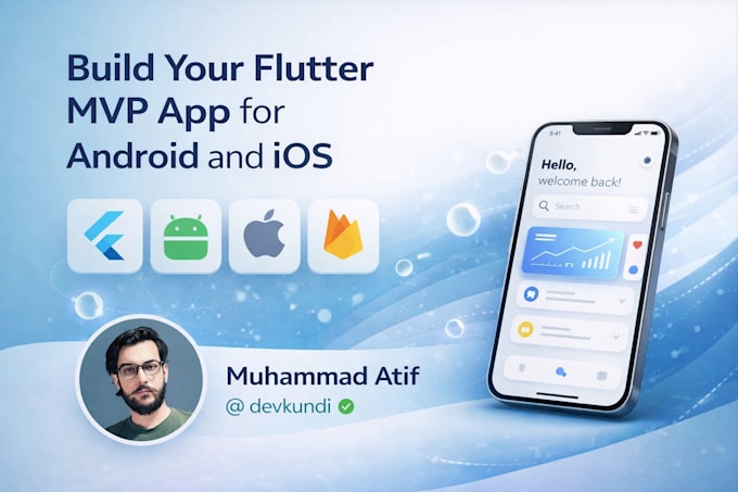develop a custom flutter app for android, ios, and web