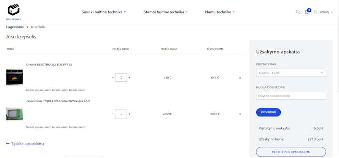 create laravel online shop website