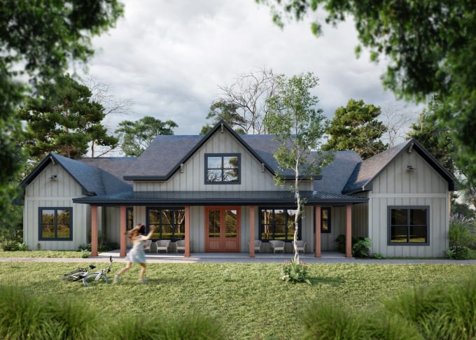 I will do photorealistic house exterior architectural 3d rendering