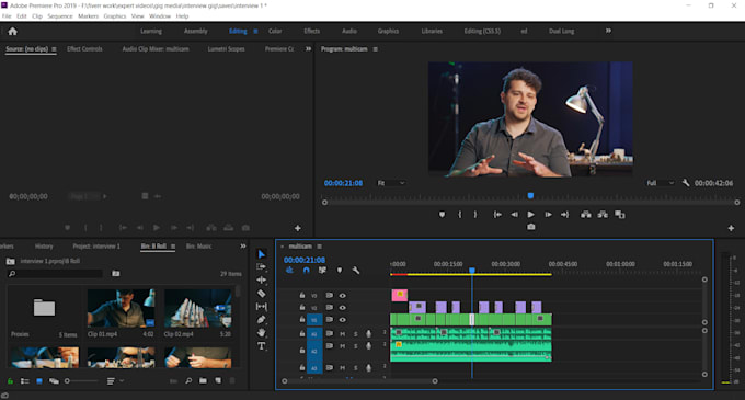 edit interviews and corporate videos