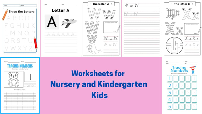 create custom creative kindergarten tracing worksheets