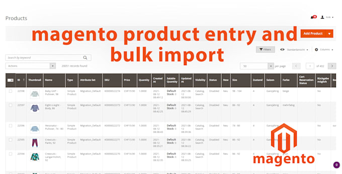 do magento product entry, add products, data entry