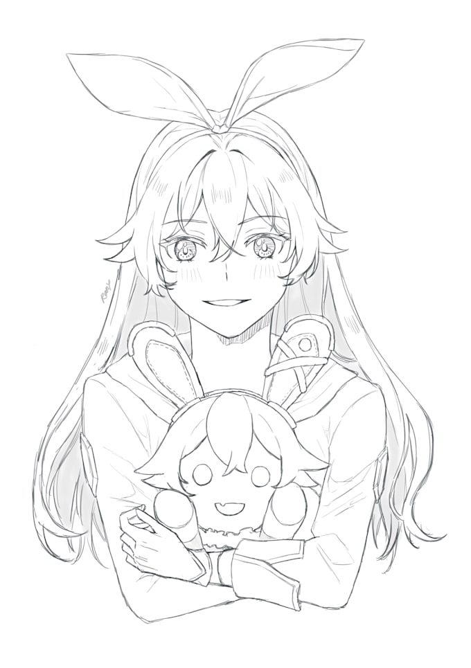 sketch characters into anime style