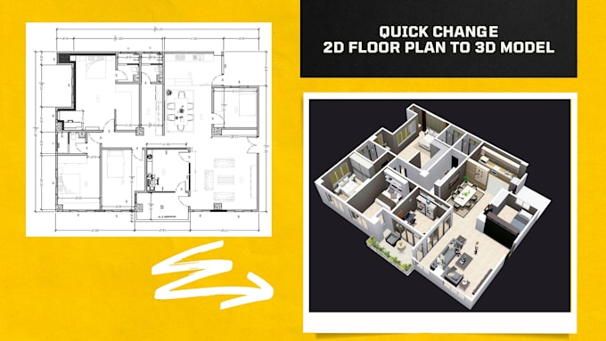 create 3d floor plan from 2d