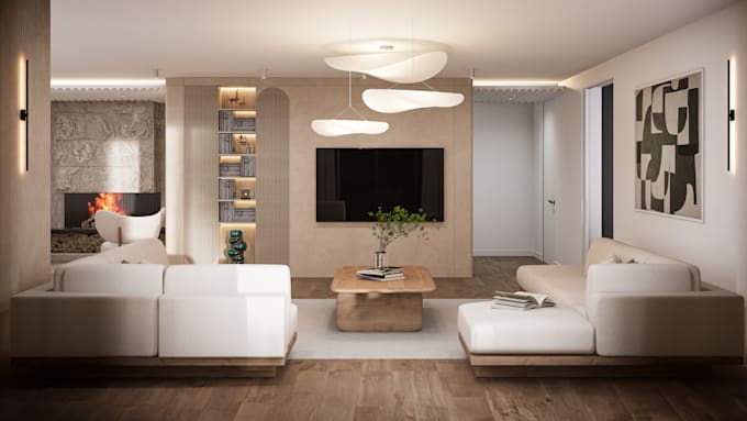 create interior design, 3d modelling and rendering,