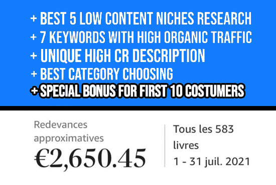 Hire a freelancer to do 5 low content niches research with keywords for KDP