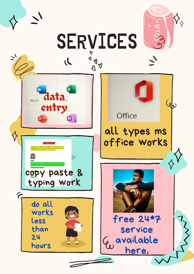 very good work in data entry, excel and all msoffice work i do my best