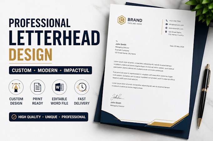 design a professional business letterhead and stationery
