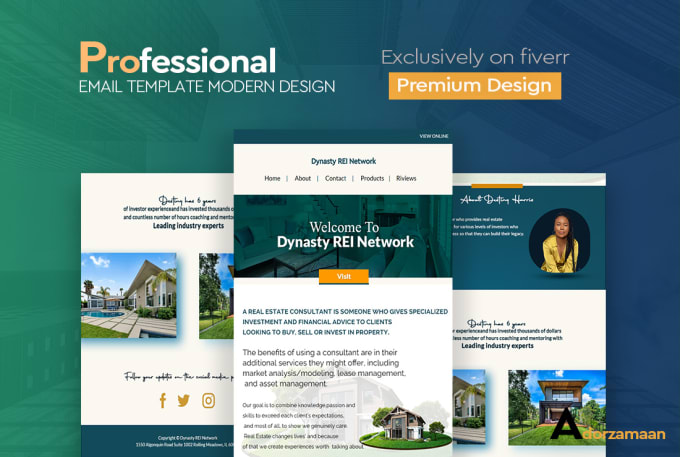 Design professional real estate mailchimp email template newsletter by