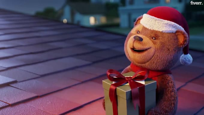 make teddy santa christmas greeting