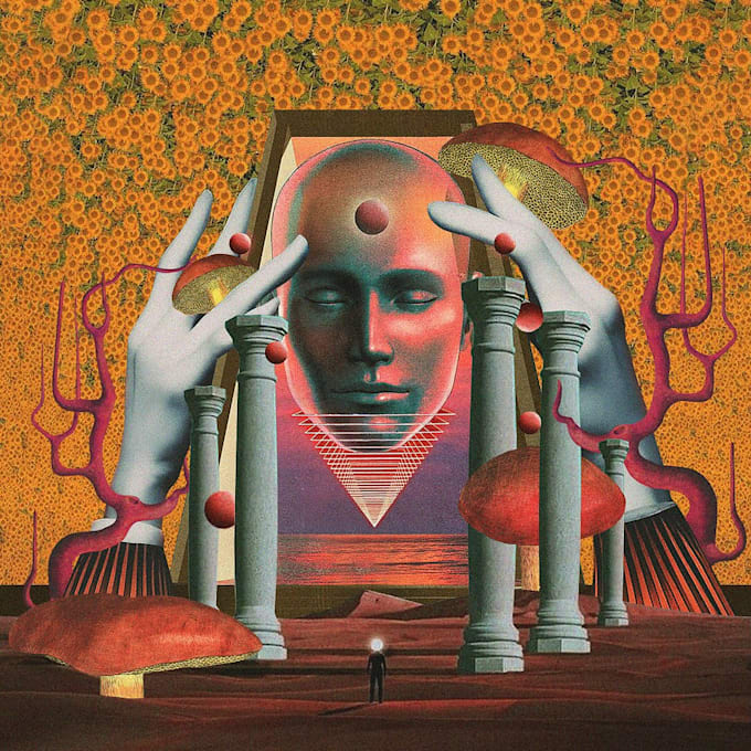 make an aesthetic vintage collage artwork for you