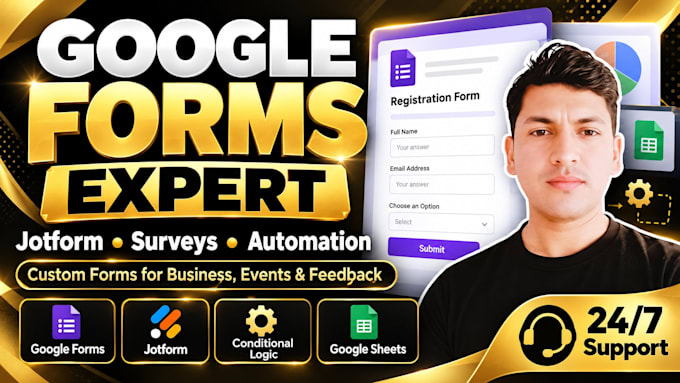 create professional google forms, jotform surveys and online forms