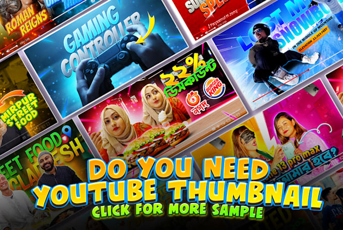 do amazing youtube thumbnail design