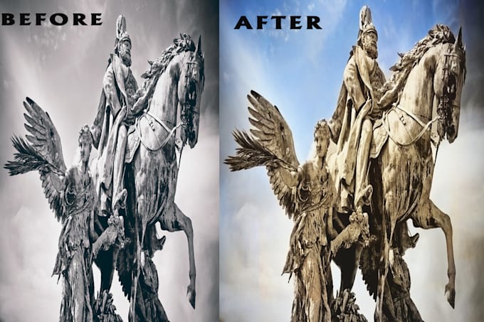 edit black and white images by colorizing it