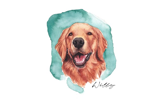 paint dog, cats, whatever pet portrait with watercolor