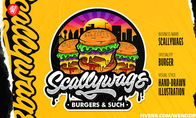 make a hand drawn business logo design for food and beverage brands