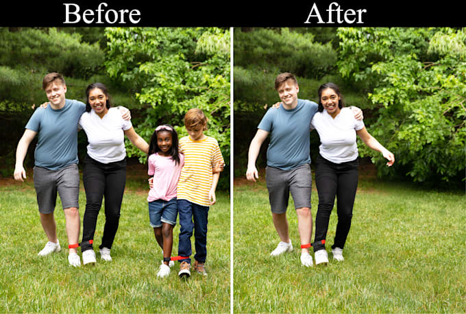 professionally remove objects, add person, people using photoshop