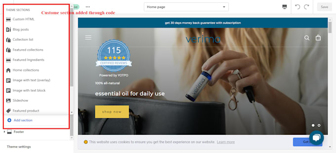 develop shopify store, design redesign copy ecommerce website