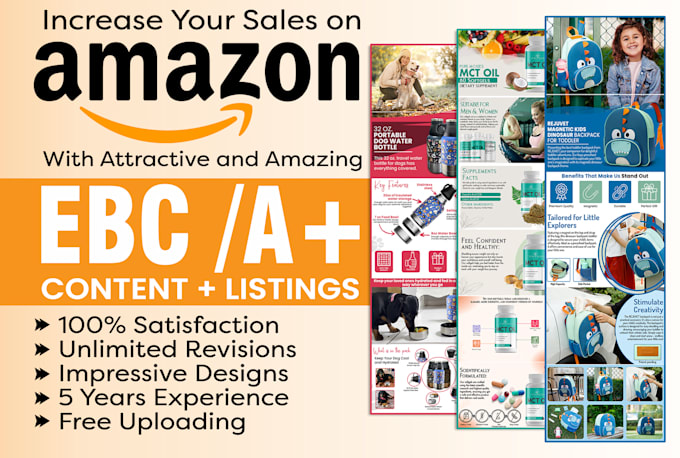 do attractive amazon ebc a plus content, listing image design