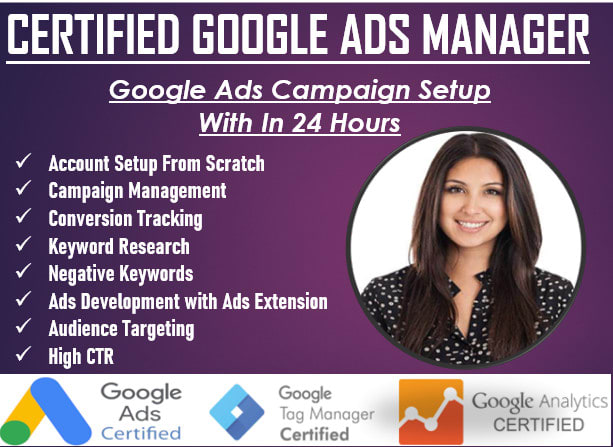 setup and manage google search ads adwords PPC campaign with conversion tracking