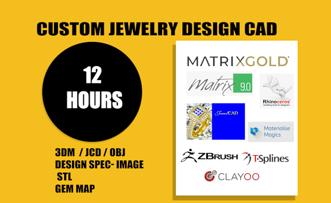 do custom 3d jewelry design and cad modeling