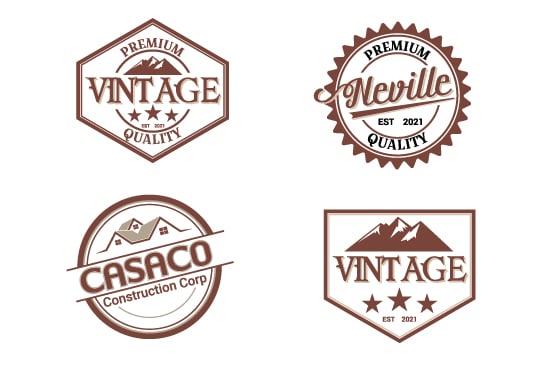 design vintage, real estate and badge logo within 24 hours