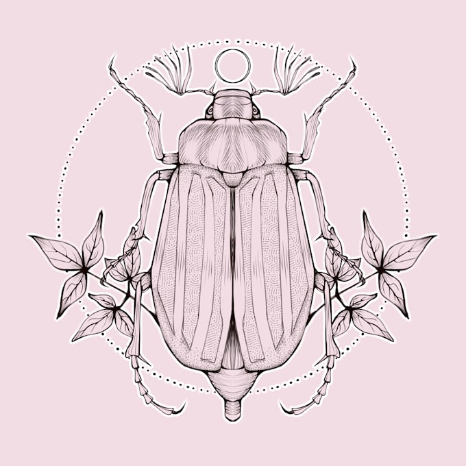 create modern insect tatoo design