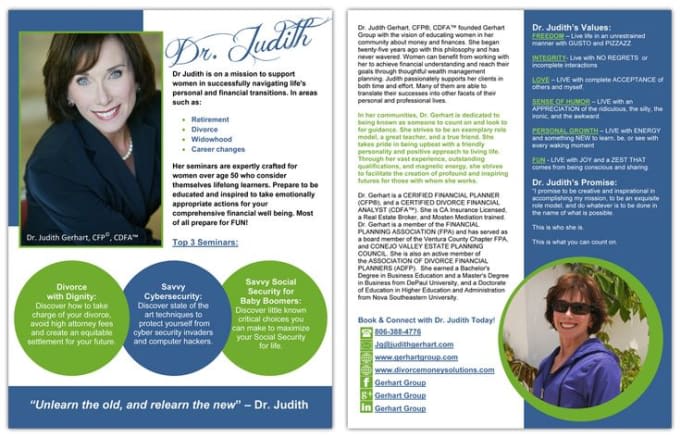 design one page speaker sheet within 24hours
