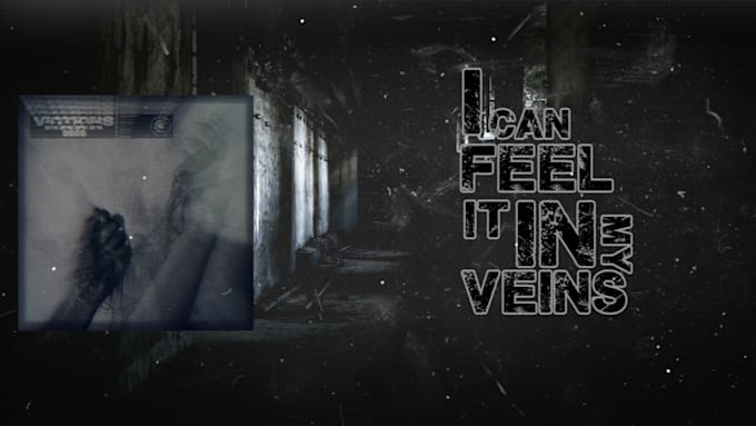 create an energetic metal lyric video song