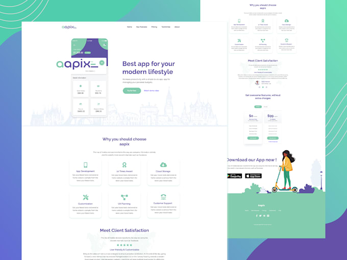 design web template or website design in PSD, xd or figma