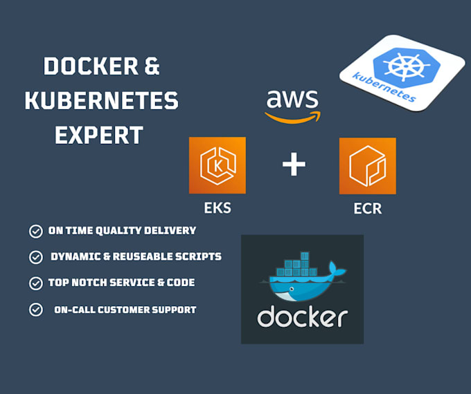 be your docker, eks, ecs, ecr, kubernetes and containers app expert