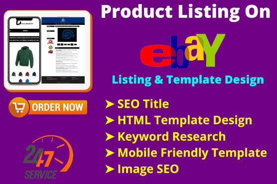 do ebay SEO listing with ebay listing template design