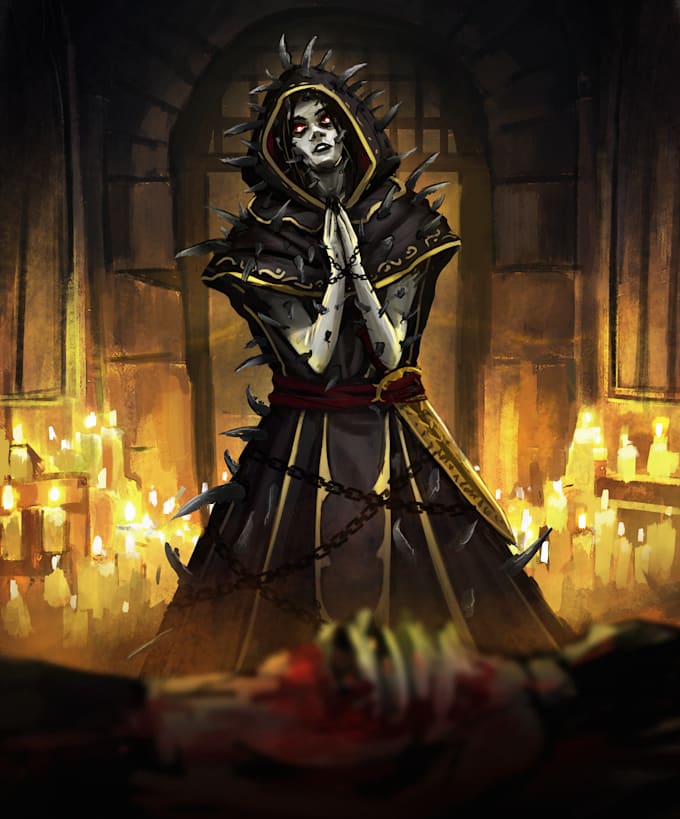 create dark art, scary character