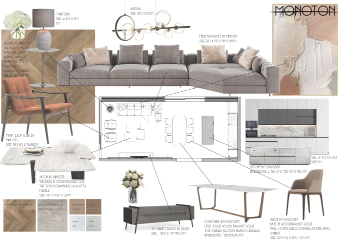 Create an interior design mood board for your space by Rabukoura | Fiverr