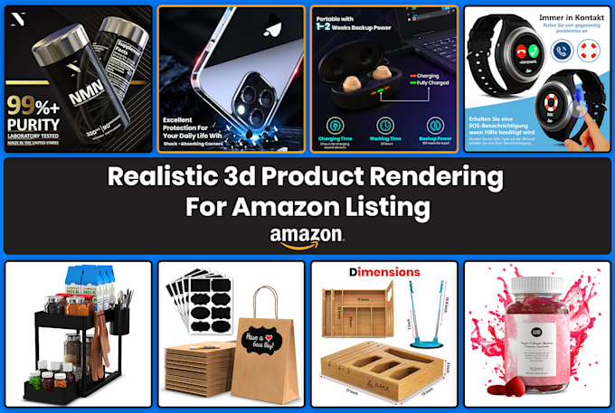 create photorealistic 3d product renders for amazon listing