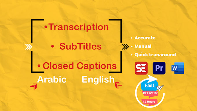 Add professional english, arabic closed caption, arabic subtitles