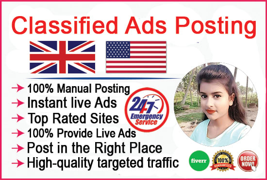 I will do 50 classified ads posting manually in the USA