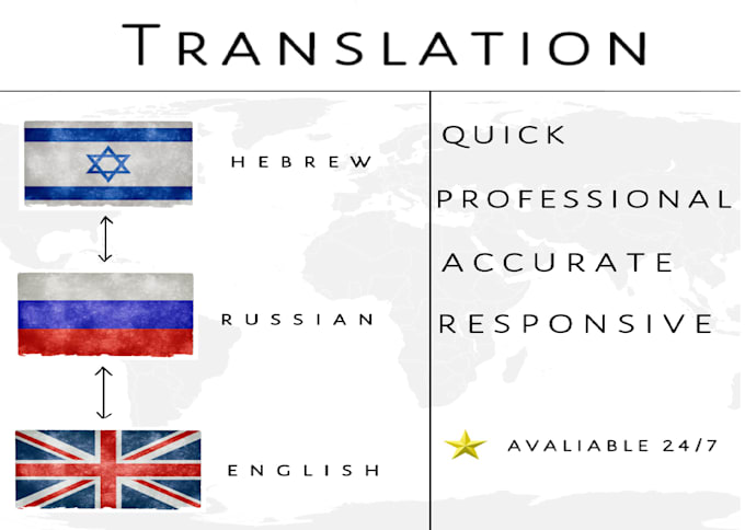 translate english, hebrew, and russian