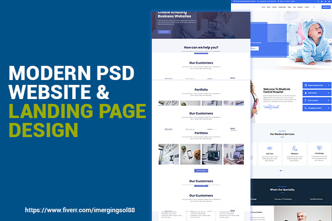 create landing page design or PSD website design