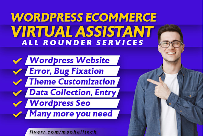 be your virtual assistant for wordpress,ecommerce VA