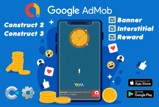 help you with admob ads to your construct game