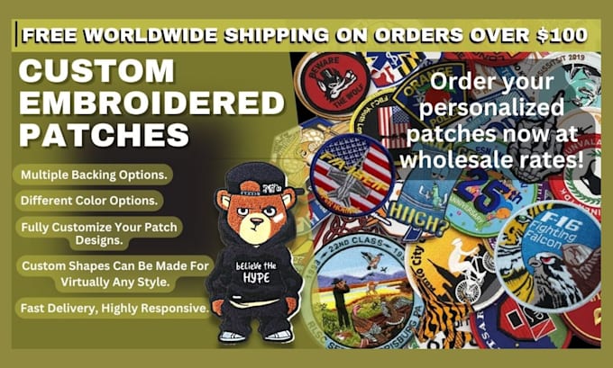 make custom embroidered patches designed and shipped quickly