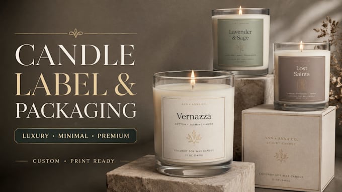 design luxury candle labels and packaging
