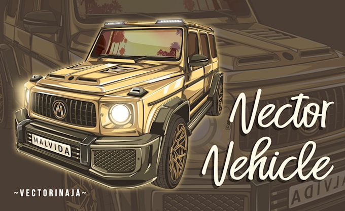 illustrate your vehicle into amazing vector art