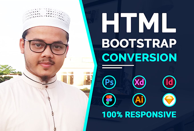 convert psd to html, xd to html, sketch to html, figma to html responsive
