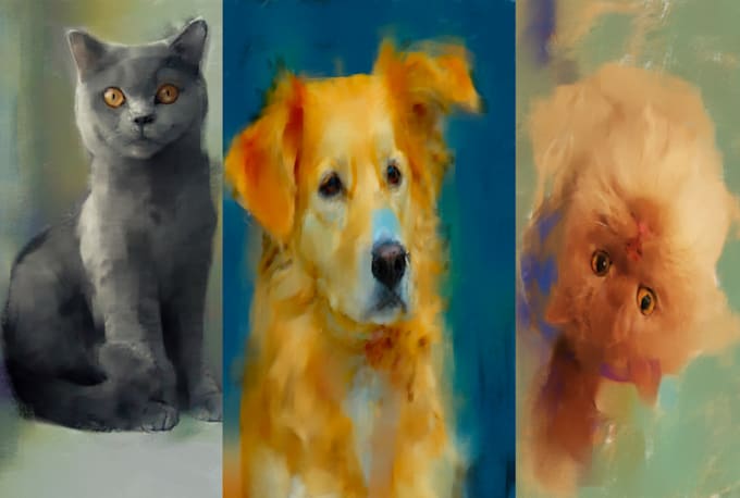 draw a colorful  portrait of your pet